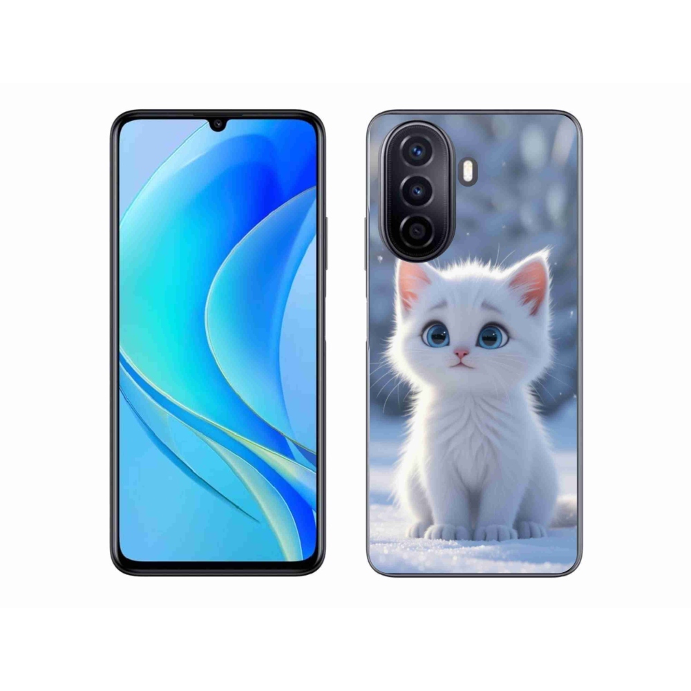Gélový kryt mmCase na Huawei Nova Y70 - biele mačiatko 3
