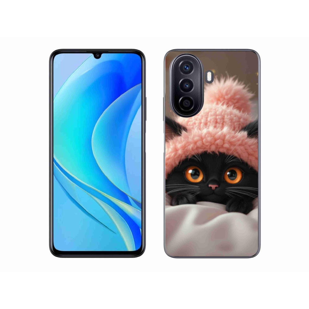 Gélový kryt mmCase na Huawei Nova Y70 - čierne mačiatko
