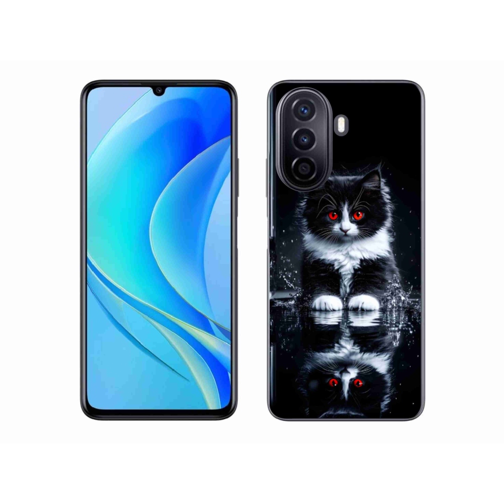 Gélový kryt mmCase na Huawei Nova Y70 - čiernobiele mačiatko