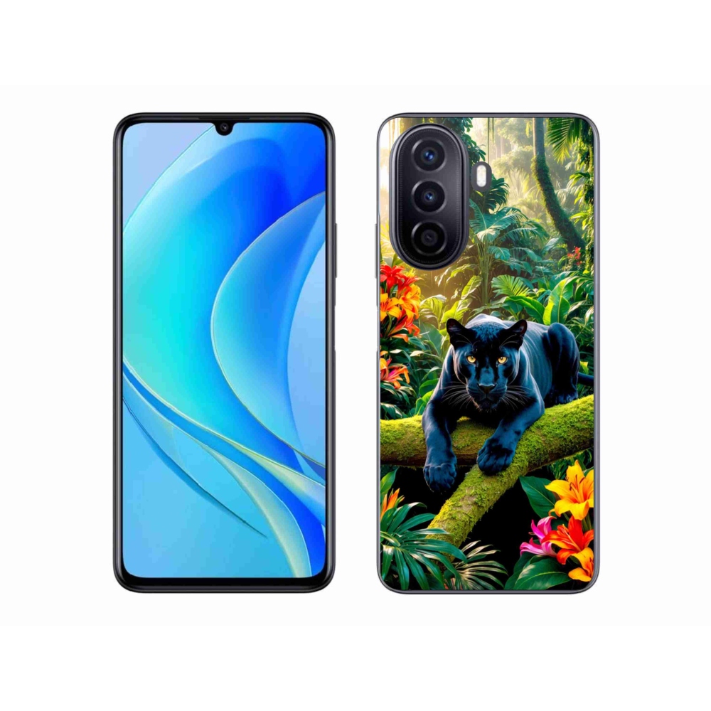Gélový kryt mmCase na Huawei Nova Y70 - čierny panter v džungli