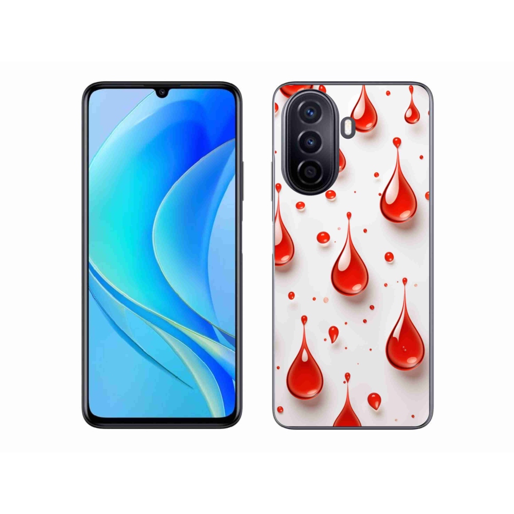 Gélový kryt mmCase na Huawei Nova Y70 - červené kvapky
