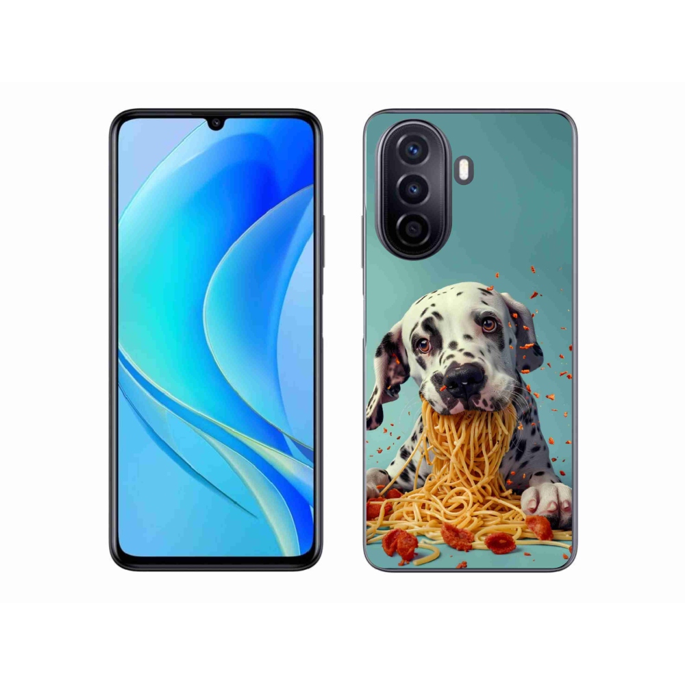 Gélový kryt mmCase na Huawei Nova Y70 - dalmatín a špagety