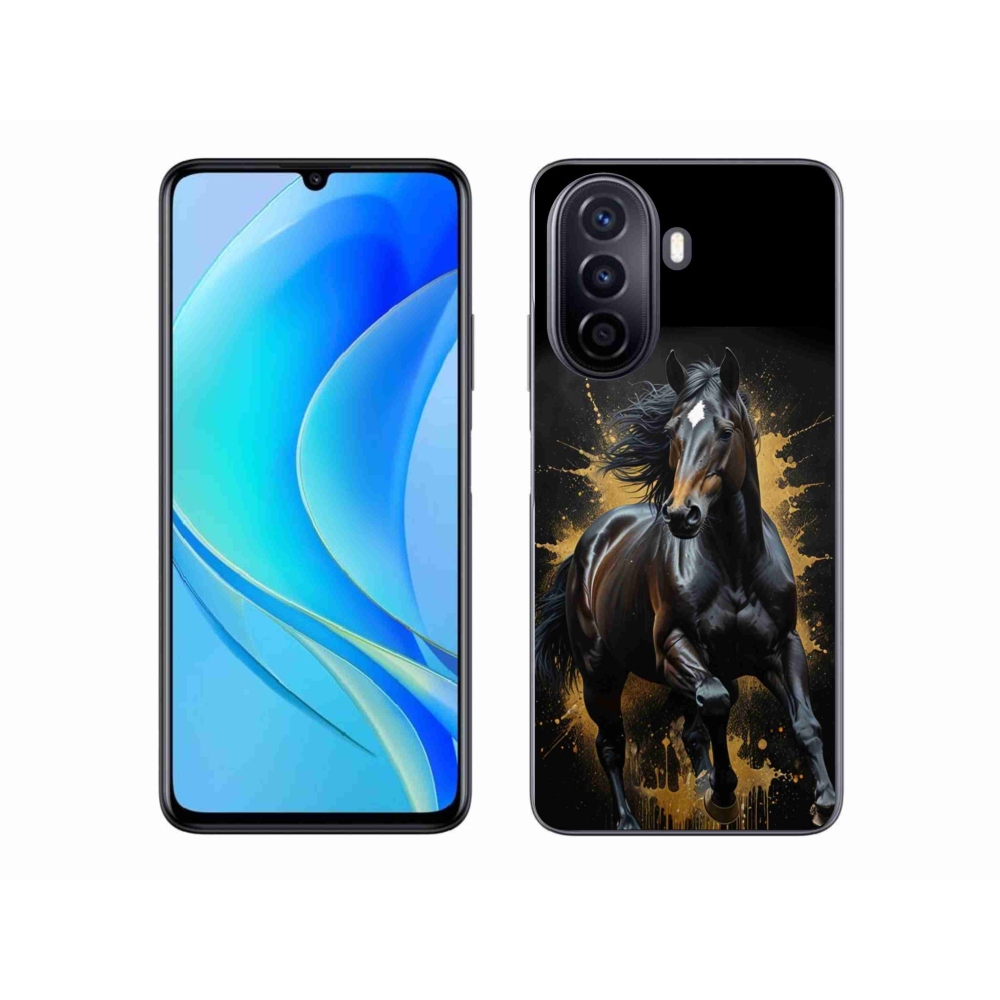 Gélový kryt mmCase na Huawei Nova Y70 - elegantný čierny žrebec
