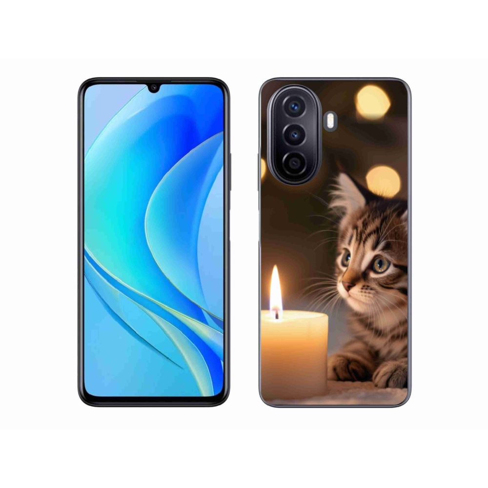 Gélový kryt mmCase na Huawei Nova Y70 - mačiatko a sviečka