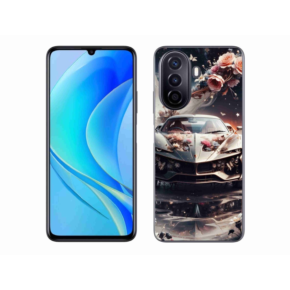 Gélový kryt mmCase na Huawei Nova Y70 - kvetinový športový automobil