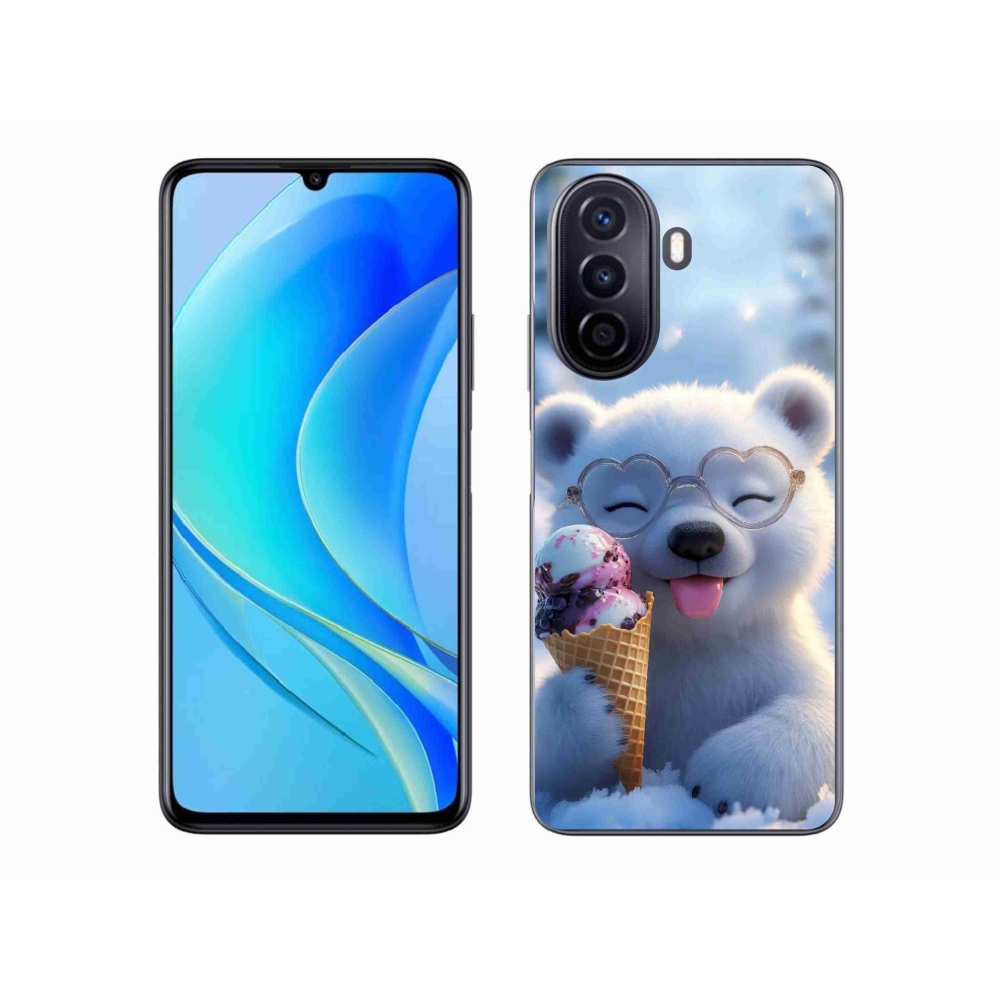 Gélový kryt mmCase na Huawei Nova Y70 - medvedík so zmrzlinou