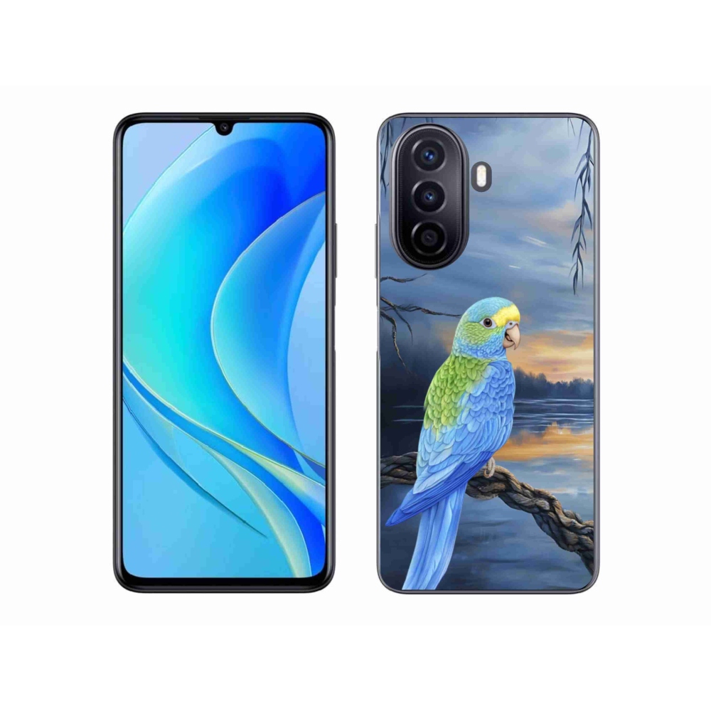 Gélový kryt mmCase na Huawei Nova Y70 - modrý papagáj