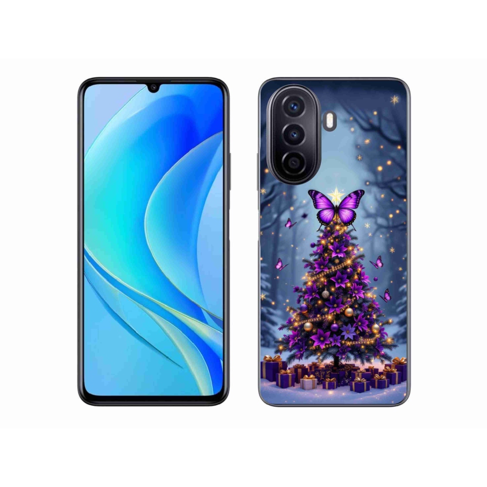 Gélový kryt mmCase na Huawei Nova Y70 - motýlí vianočný stromček