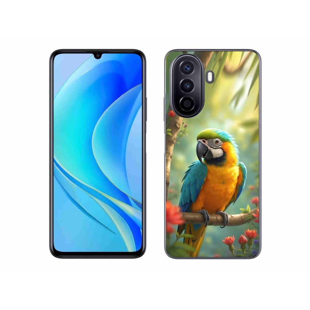 Gélový kryt mmCase na Huawei Nova Y70 - papagáj ara modrožltá