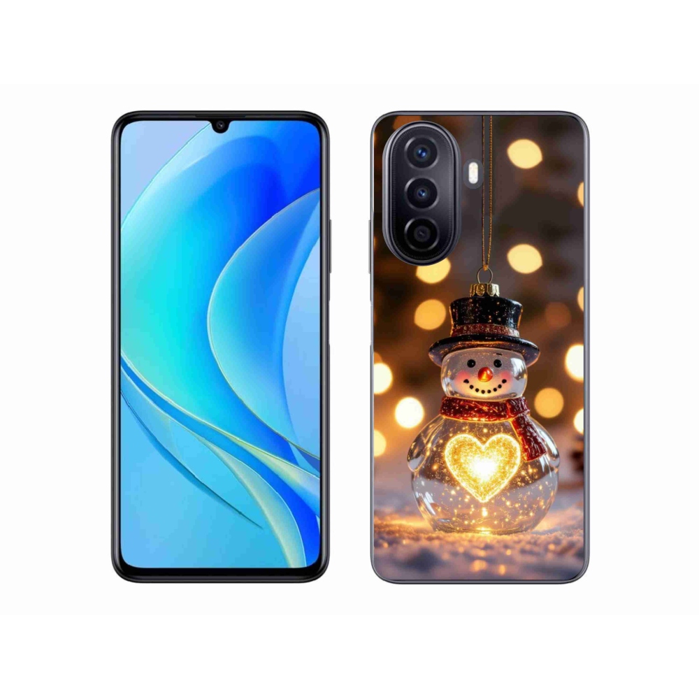 Gélový kryt mmCase na Huawei Nova Y70 - svietiaci vianočný snehuliak