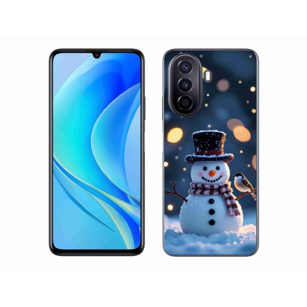 Gélový kryt mmCase na Huawei Nova Y70 - vianočný snehuliak