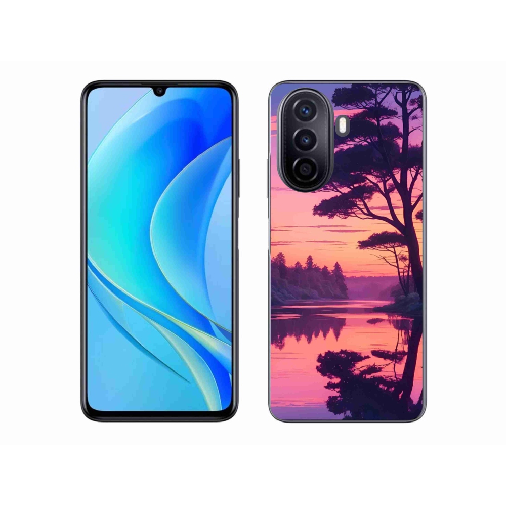 Gélový kryt mmCase na Huawei Nova Y70 - západ slnka nad jazerom