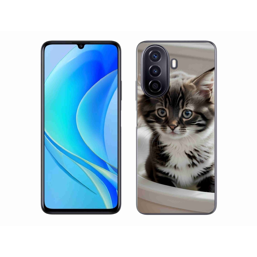 Gélový kryt mmCase na Huawei Nova Y70 - zvedavé mačiatko