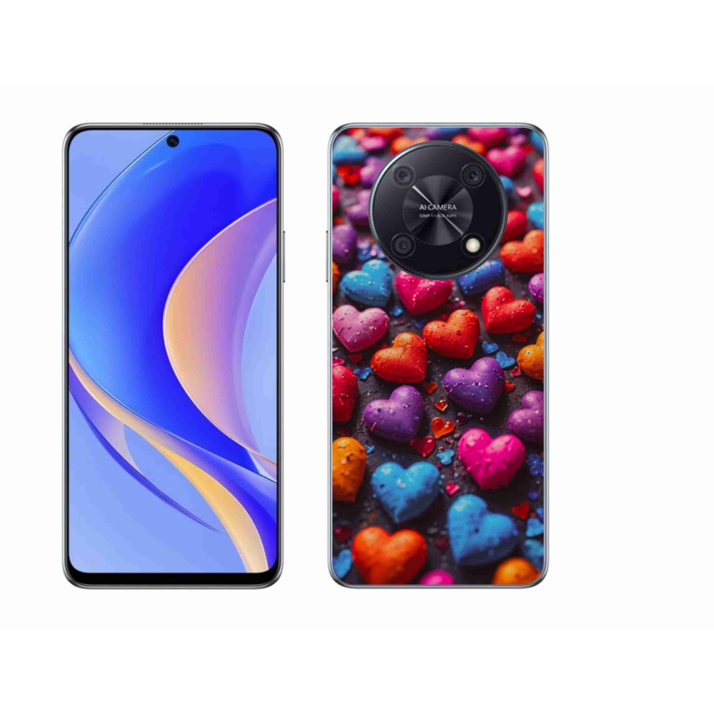 Gélový kryt mmCase na Huawei Nova Y90 - farebné srdcia