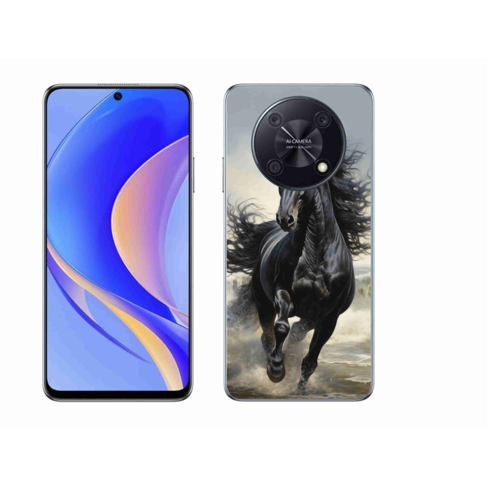 Gélový kryt mmCase na Huawei Nova Y90 - bežiaci čierny kôň