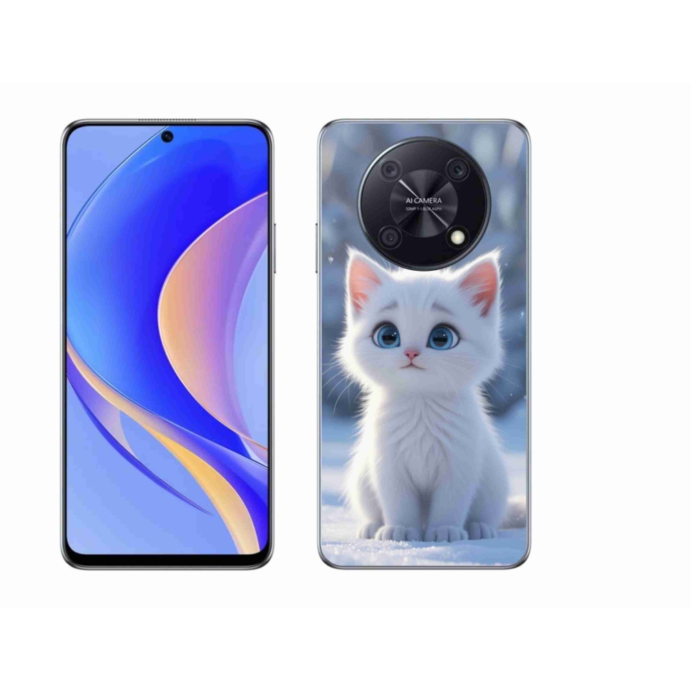 Gélový kryt mmCase na Huawei Nova Y90 - biele mačiatko 3
