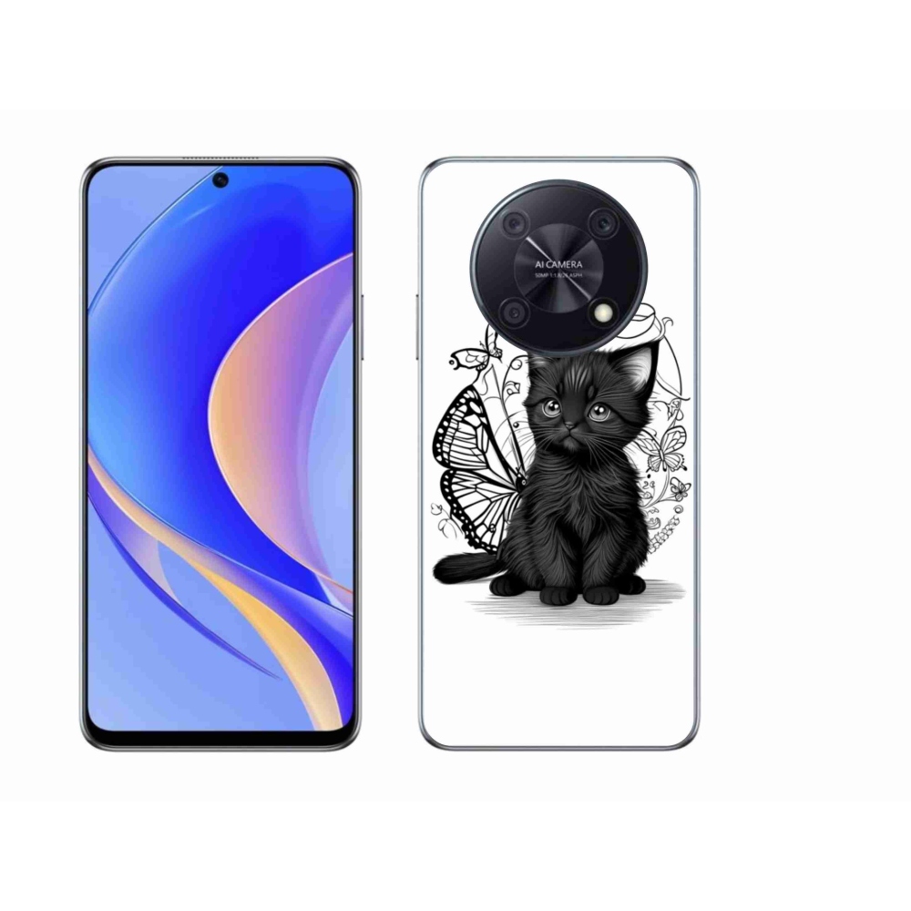Gélový kryt mmCase na Huawei Nova Y90 - čierne mačiatko