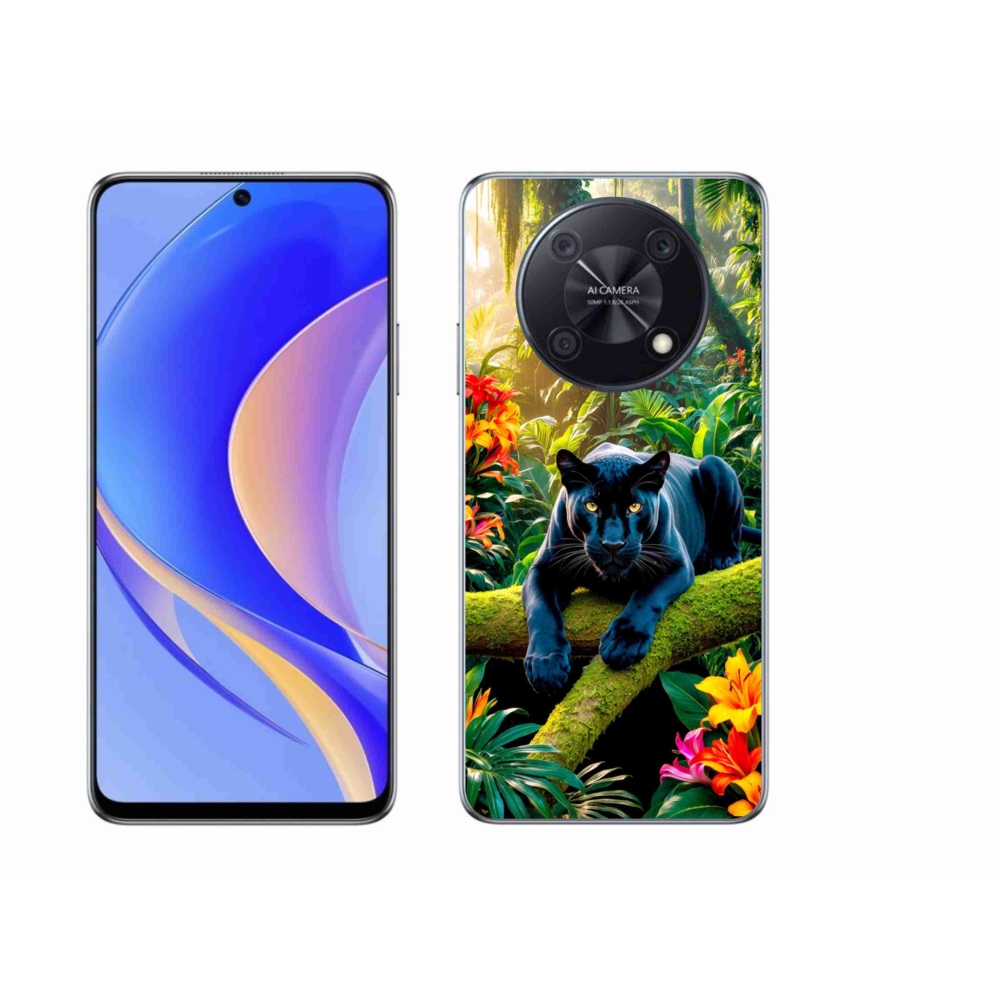 Gélový kryt mmCase na Huawei Nova Y90 - čierny panter v džungli