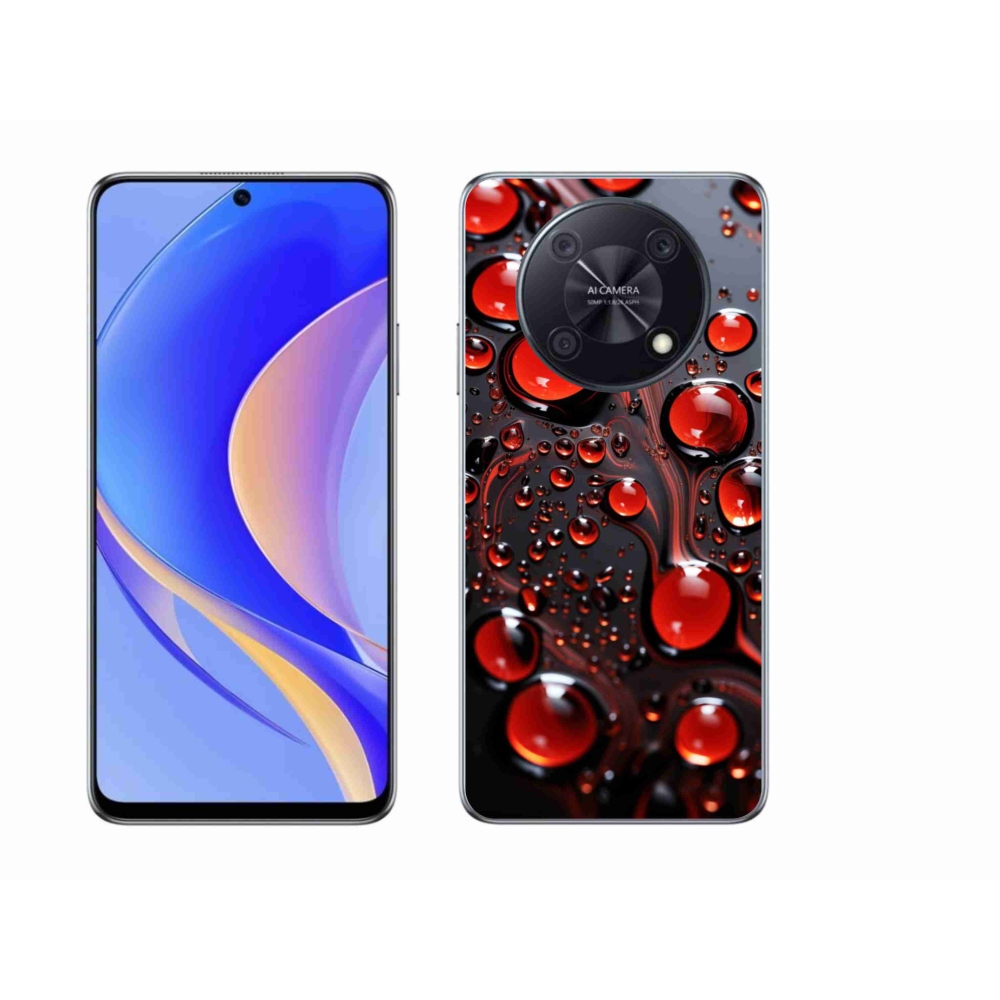 Gélový kryt mmCase na Huawei Nova Y90 - červené kvapky 2
