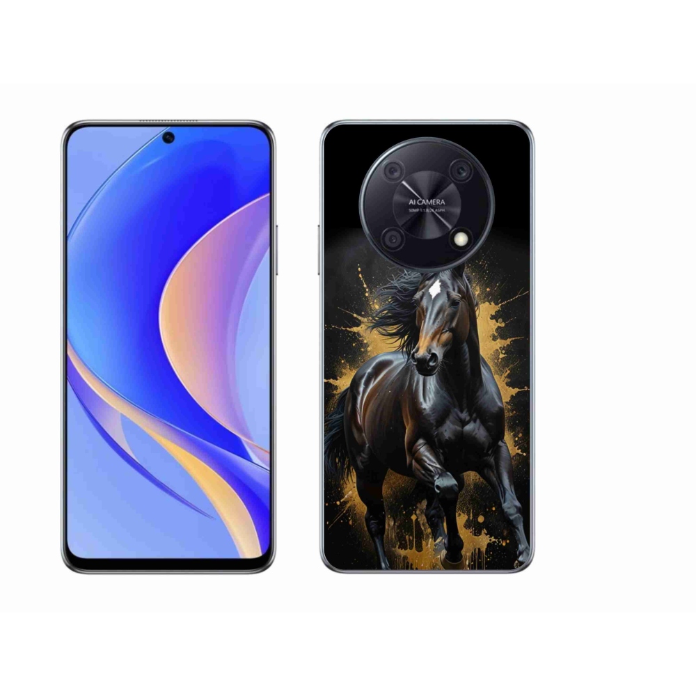 Gélový kryt mmCase na Huawei Nova Y90 - elegantný čierny žrebec