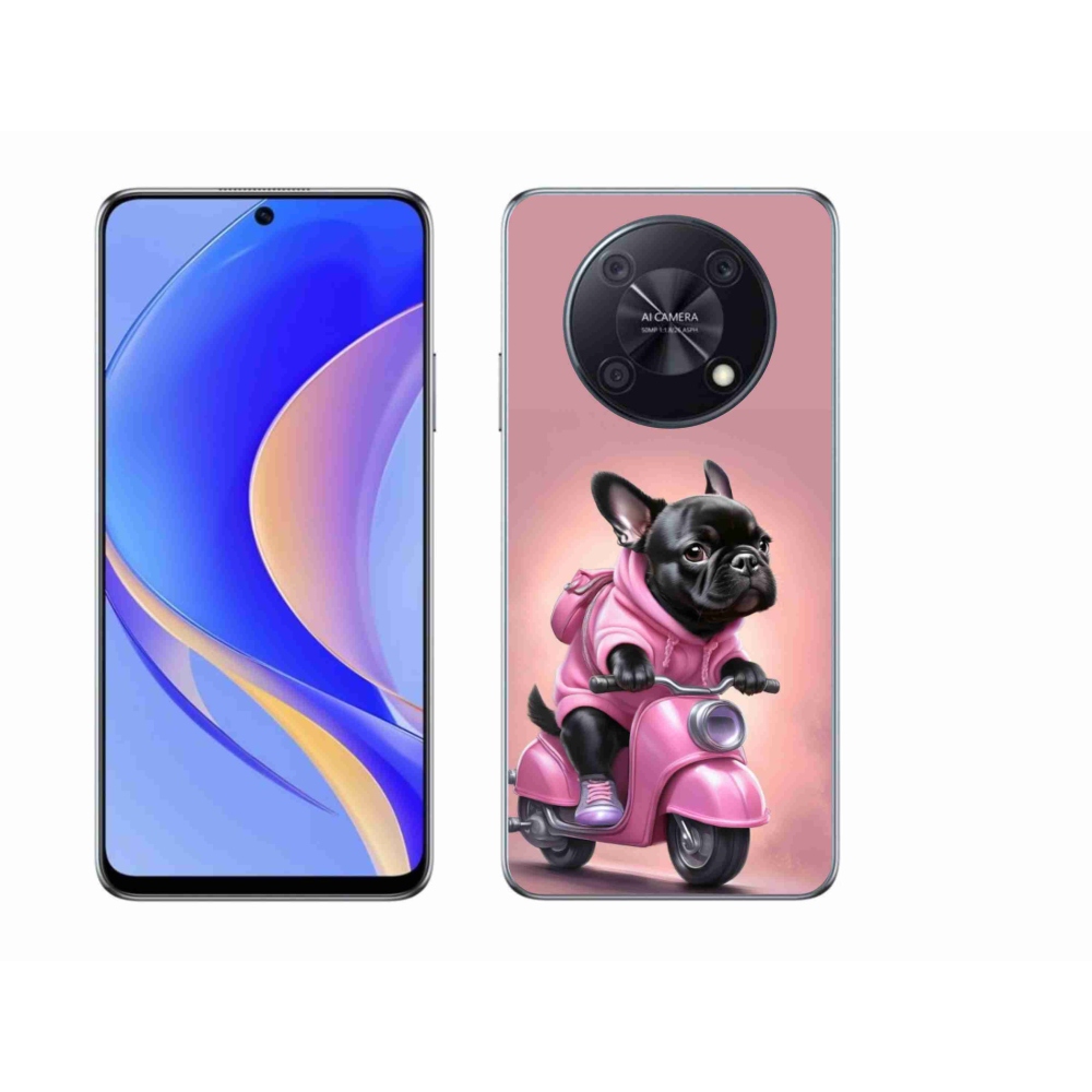Gélový kryt mmCase na Huawei Nova Y90 - francúzsky buldoček na skútri