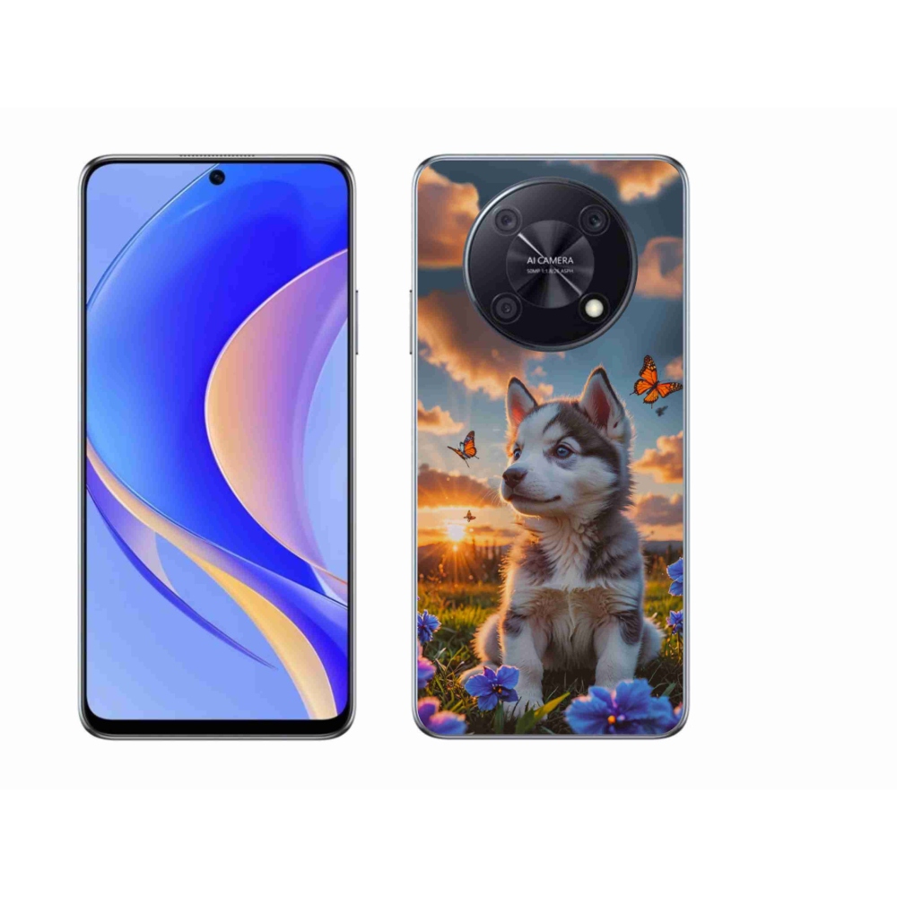 Gélový kryt mmCase na Huawei Nova Y90 - husky pri západe slnka