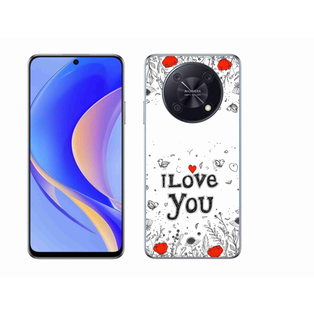 Gélový kryt mmCase na Huawei Nova Y90 - I love you biele pozadie