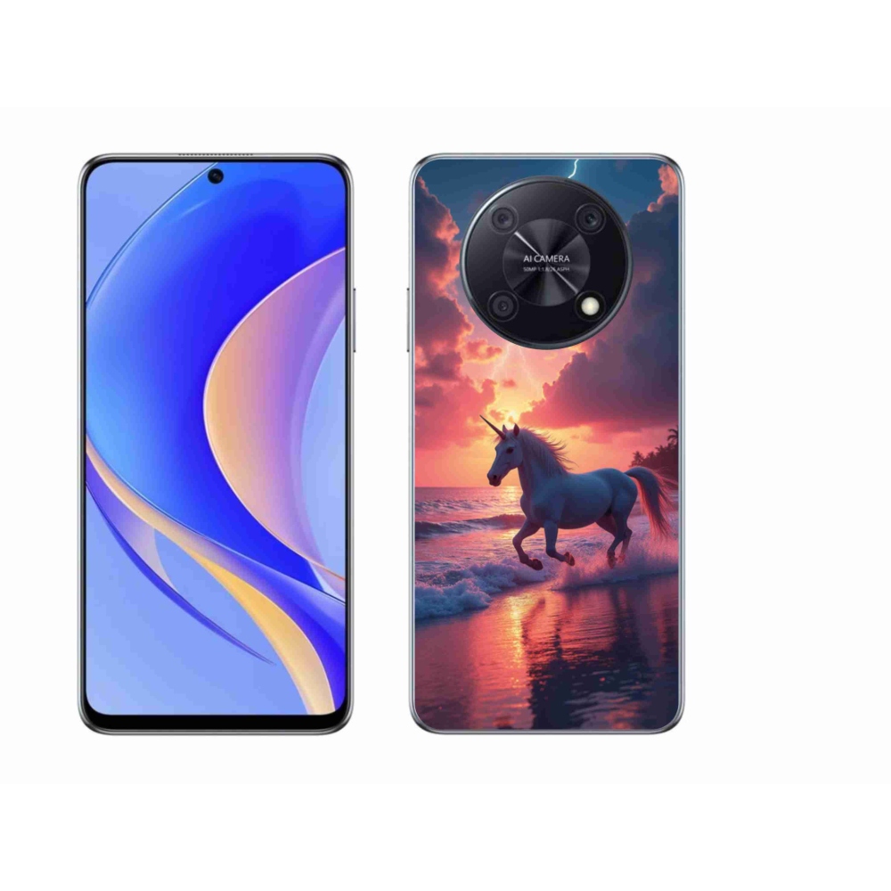 Gélový kryt mmCase na Huawei Nova Y90 - jednorožec na pláži