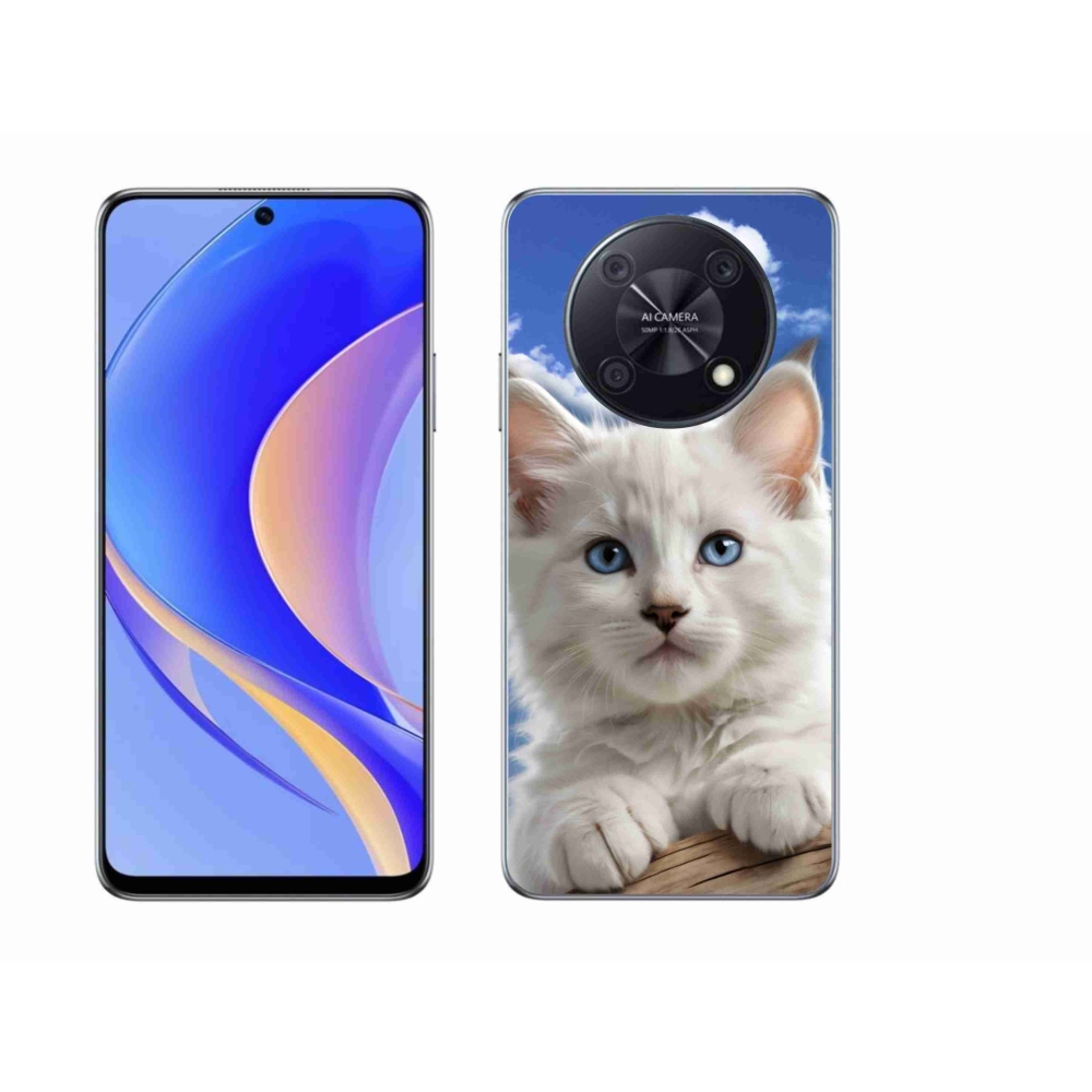 Gélový kryt mmCase na Huawei Nova Y90 - mačiatko a oblaky