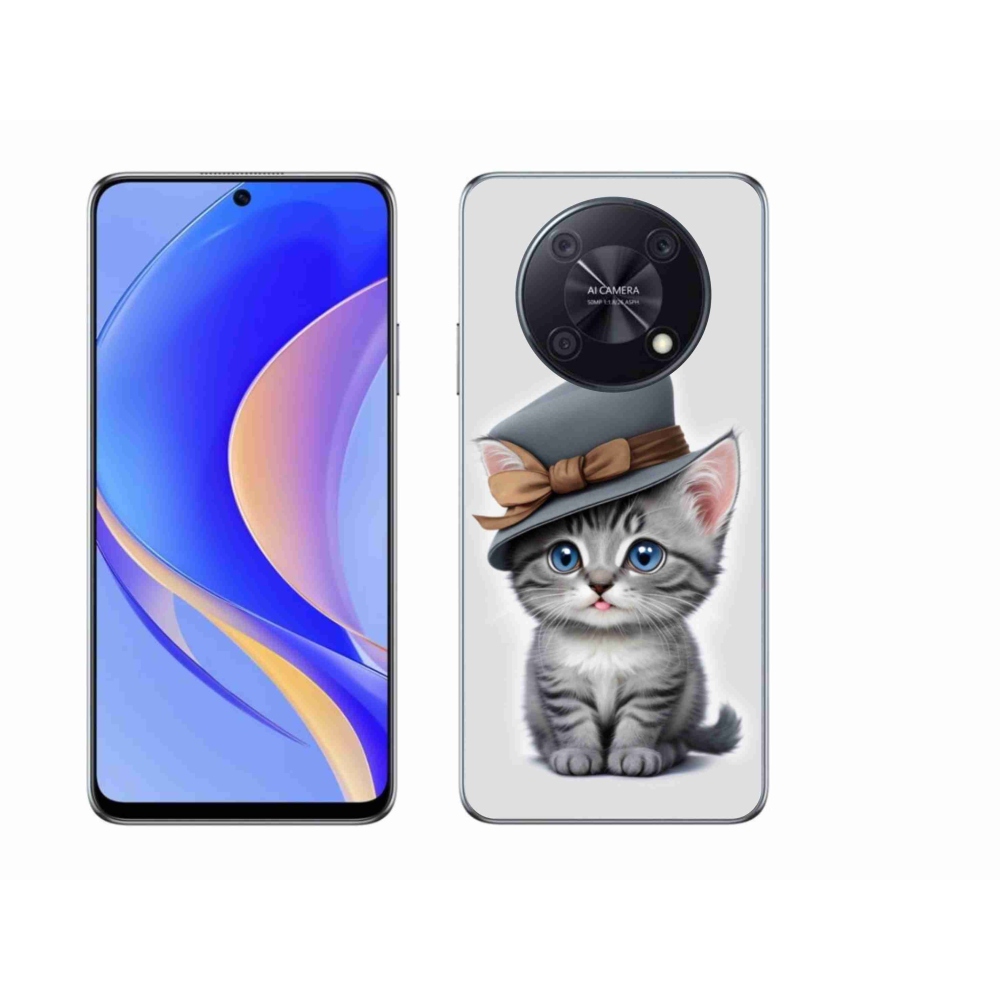 Gélový kryt mmCase na Huawei Nova Y90 - mačiatko s klobúkom