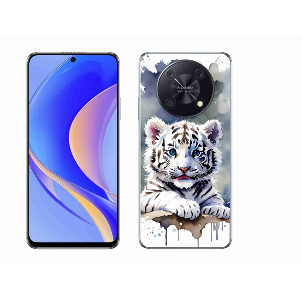 Gélový kryt mmCase na Huawei Nova Y90 - mláďa bieleho tigra
