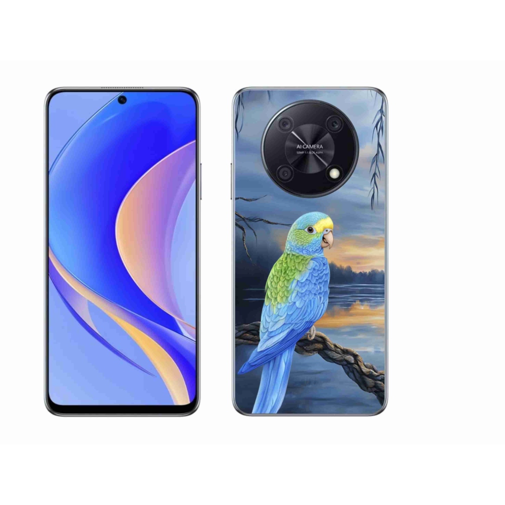 Gélový kryt mmCase na Huawei Nova Y90 - modrý papagáj