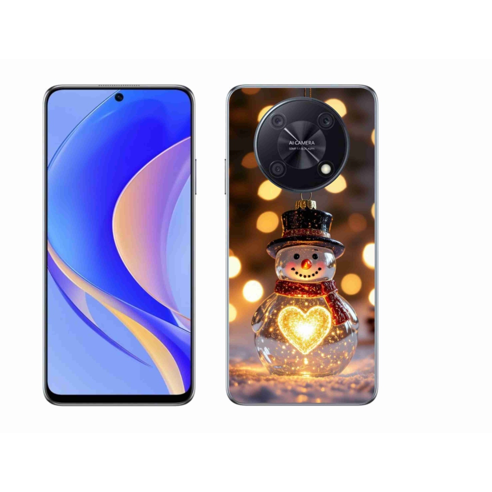 Gélový kryt mmCase na Huawei Nova Y90 - svietiaci vianočný snehuliak
