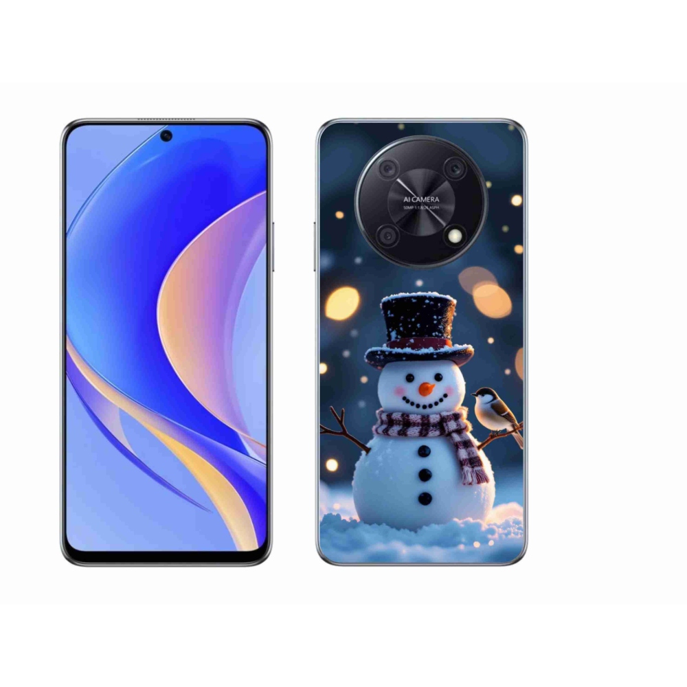 Gélový kryt mmCase na Huawei Nova Y90 - vianočný snehuliak