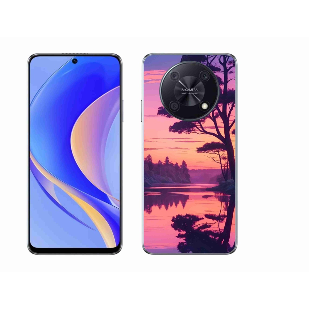 Gélový kryt mmCase na Huawei Nova Y90 - západ slnka nad jazerom