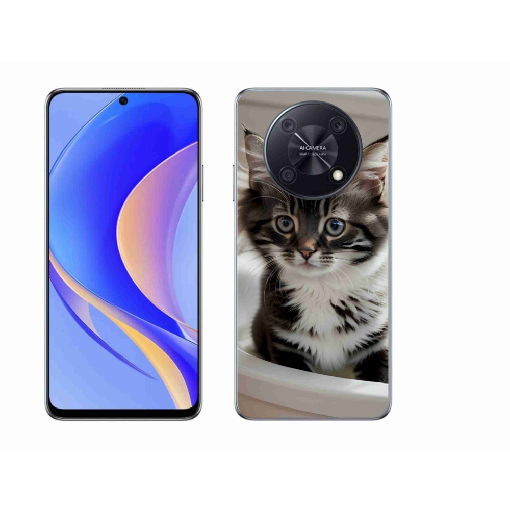 Gélový kryt mmCase na Huawei Nova Y90 - zvedavé mačiatko
