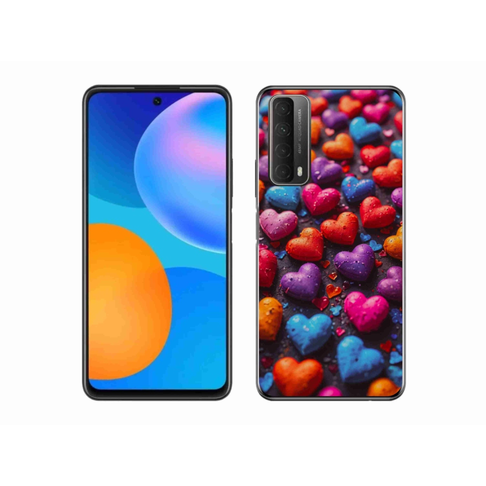Gélový kryt mmCase na Huawei P Smart (2021) - farebné srdcia
