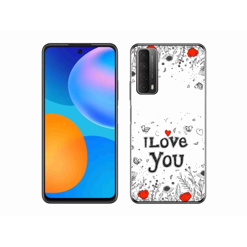 Gélový kryt mmCase na Huawei P Smart (2021) - I love you biele pozadie