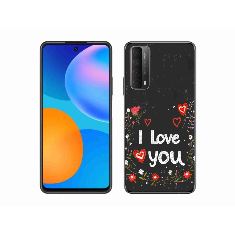 Gélový kryt mmCase na Huawei P Smart (2021) - I love you čierne pozadie