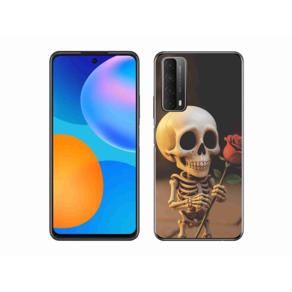Gélový kryt mmCase na Huawei P Smart (2021) - kostlivec s ružou