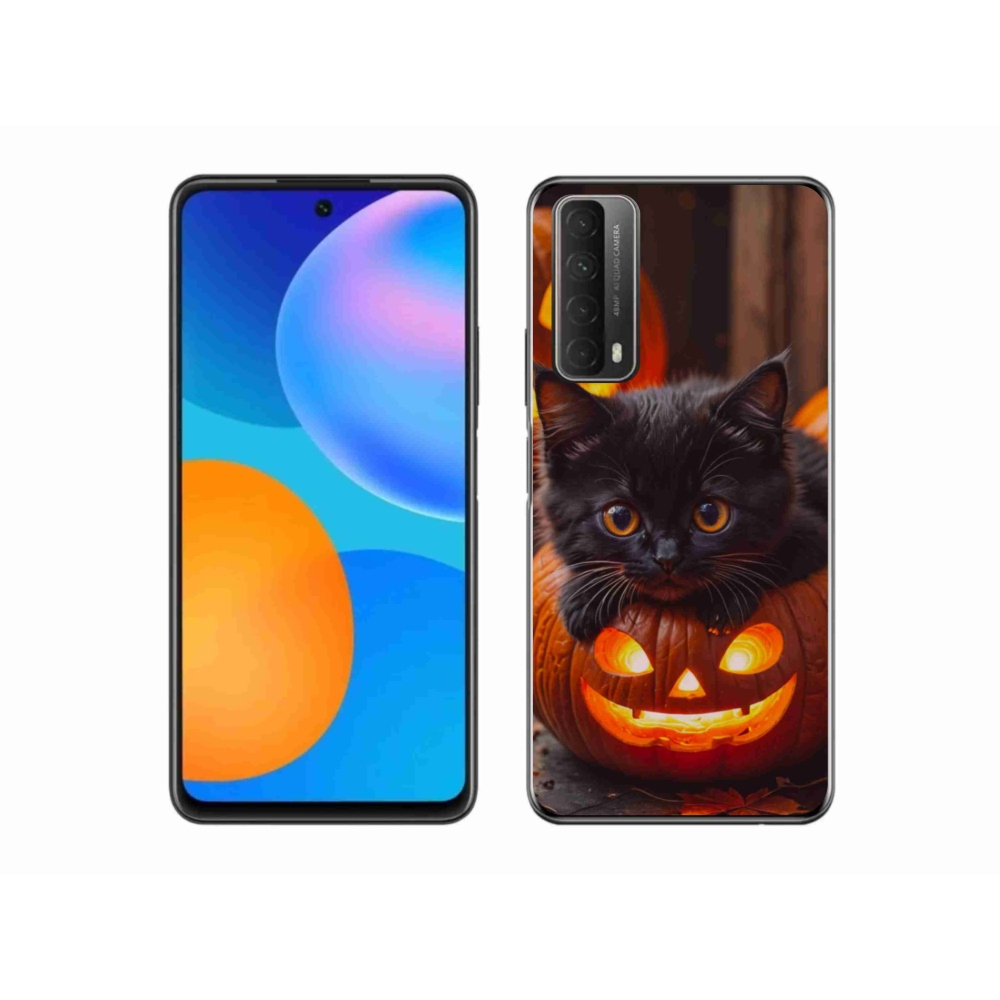 Gélový kryt mmCase na Huawei P Smart (2021) - mačiatko a tekvica