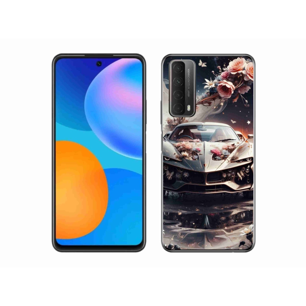Gélový kryt mmCase na Huawei P Smart (2021) - kvetinový športový automobil