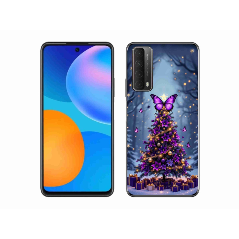 Gélový kryt mmCase na Huawei P Smart (2021) - motýlí vianočný stromček
