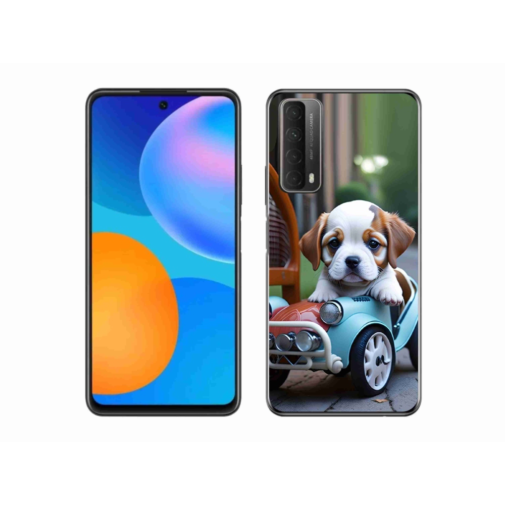 Gélový kryt mmCase na Huawei P Smart (2021) - šteňa v retro aute