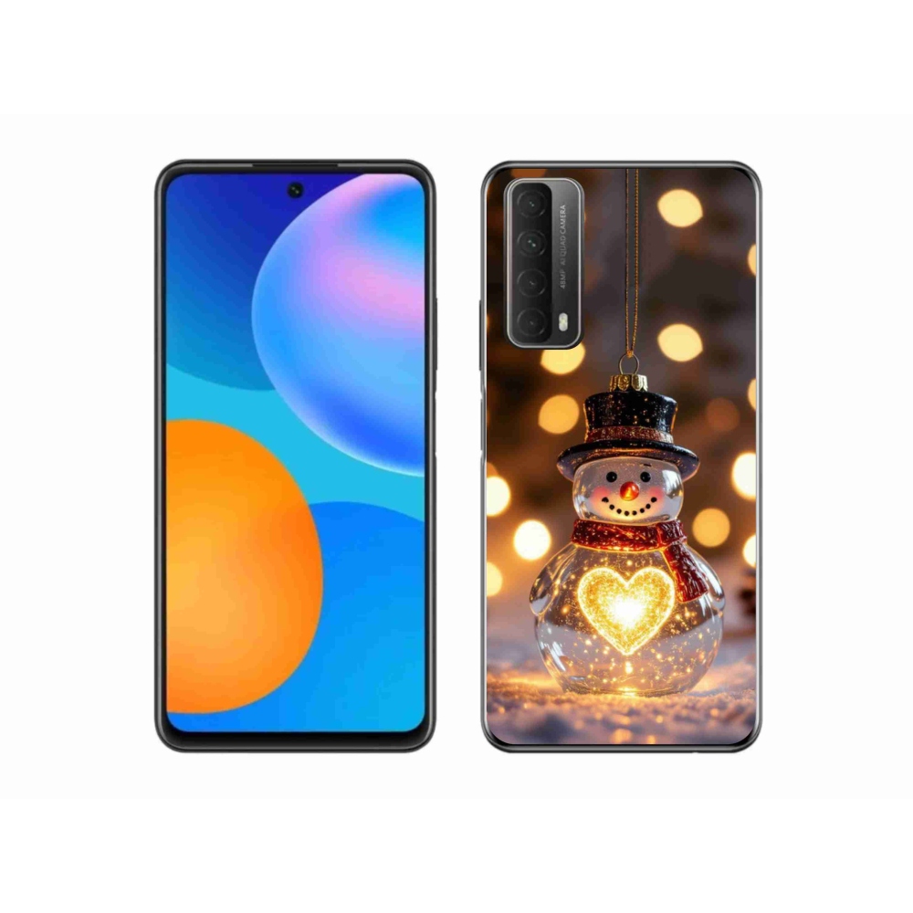 Gélový kryt mmCase na Huawei P Smart (2021) - svietiaci vianočný snehuliak