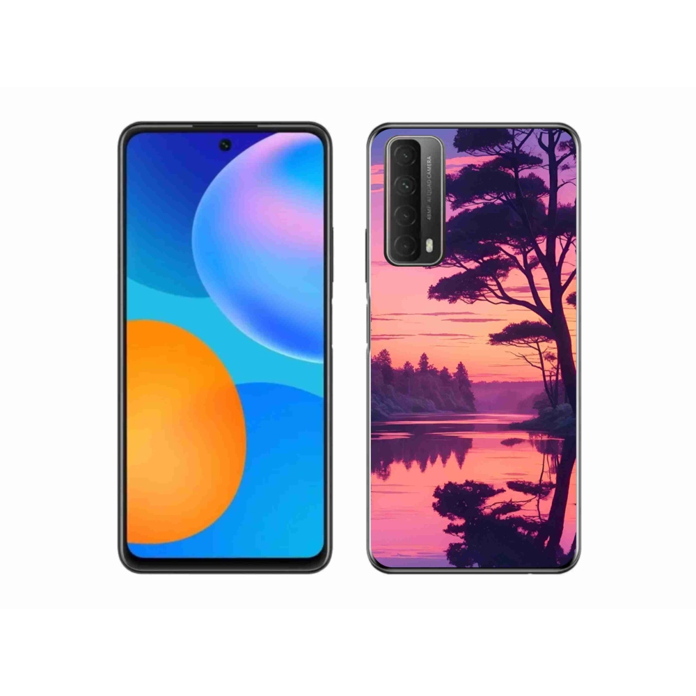 Gélový kryt mmCase na Huawei P Smart (2021) - západ slnka nad jazerom