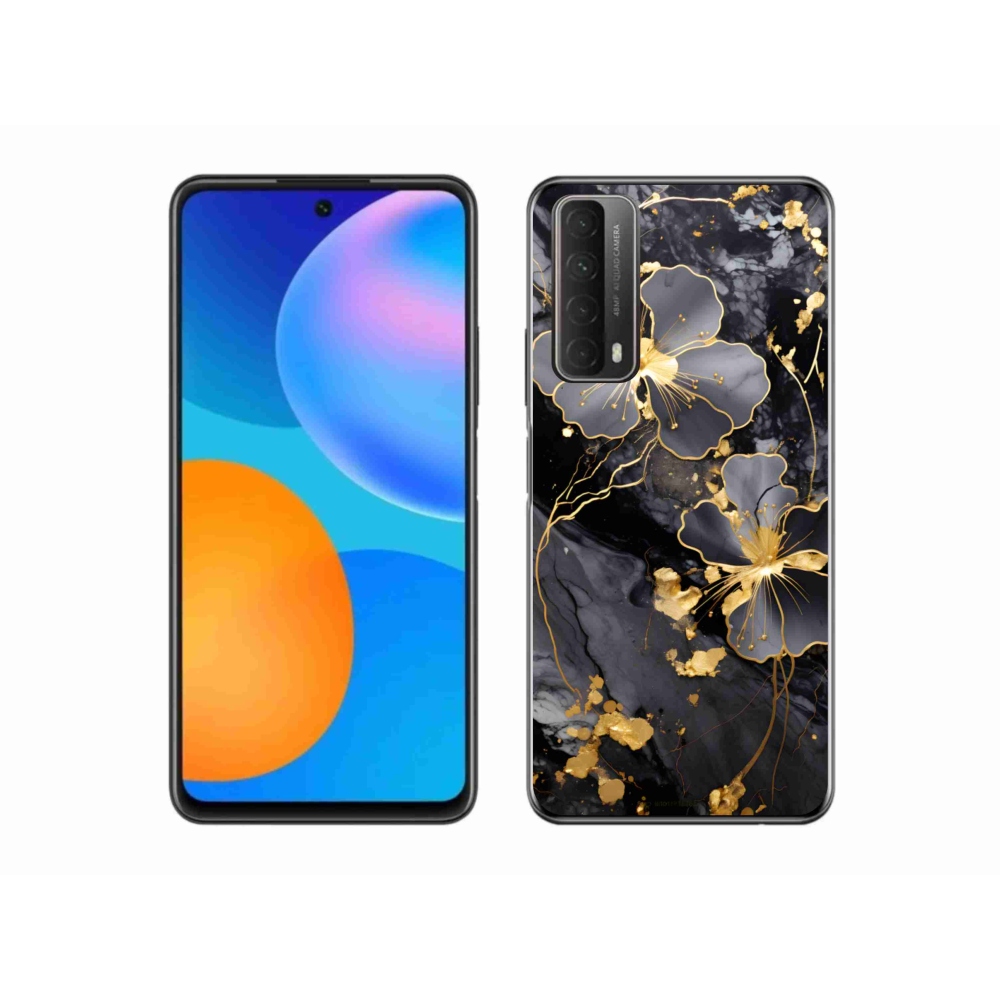 Gélový kryt mmCase na Huawei P Smart (2021) - zlaté kvety