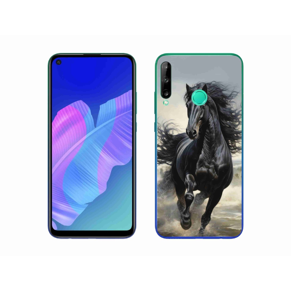 Gélový kryt mmCase na Huawei P40 Lite E - bežiaci čierny kôň