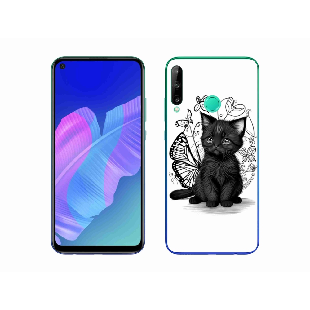 Gélový kryt mmCase na Huawei P40 Lite E - čierne mačiatko