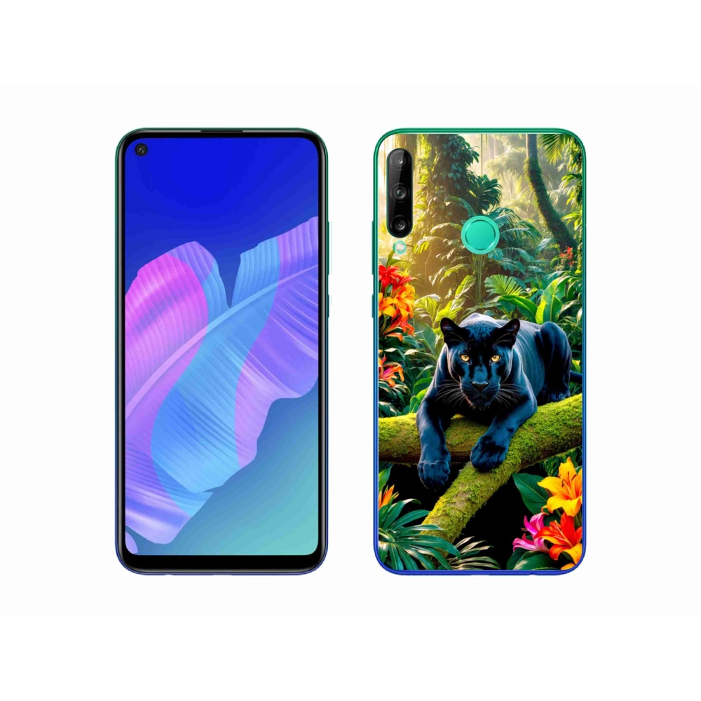 Gélový kryt mmCase na Huawei P40 Lite E - čierny panter v džungli